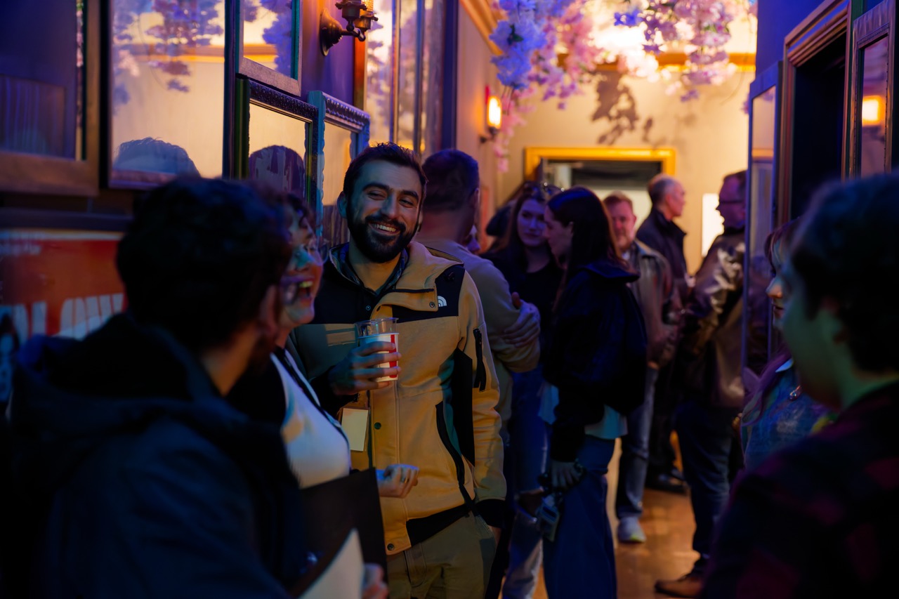 Attendees networking